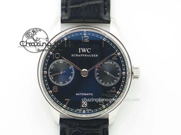 MIROTIME 0116 Portuguese Tourbillon IW5046 RG ZF Best Edition Gray Dial on Black Leather Strap SmoothTexture 7142